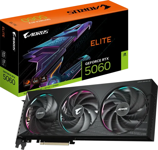 Видеокарта Gigabyte GeForce RTX 5060 AORUS ELITE (GV-N5060AORUS E-8GD), Retail купить! 